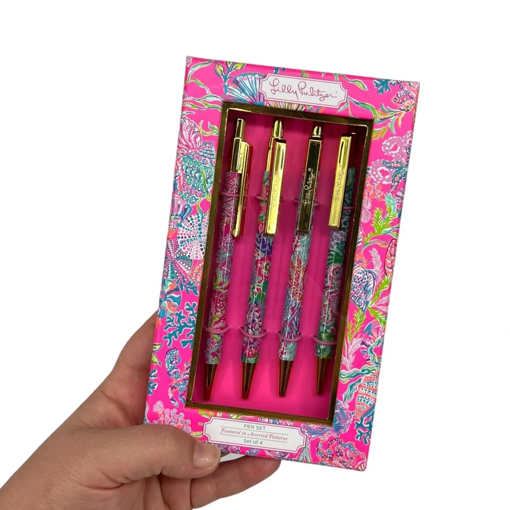 Lilly Pulitzer 4 Piece Black Ink Pen Set